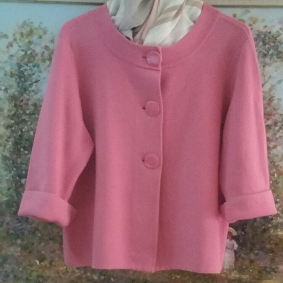 Talbots Sweaters - Talbot's Plus Size Sweater Jacket Rose Pink Sz 1X